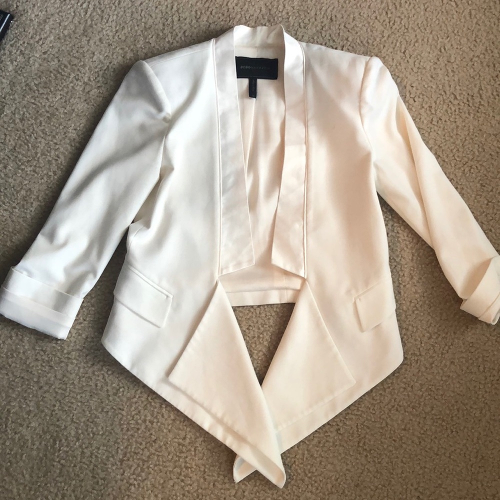 BCBG Maxazria Tuxedo Blazer White